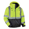 Glowear 8377 Class 3 Hi-Vis Quilted Bomber Jacket, Lime, Medium