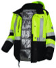 Glowear Class 3 Hi-Vis Winter Jacket With Amplifire Heat Reflective Lining, 3X-Large, Lime