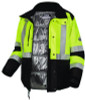 Glowear Class 3 Hi-Vis Winter Jacket With Amplifire Heat Reflective Lining, 3X-Large, Lime