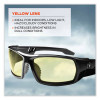 Skullerz Odin Safety Glasses, Black Full Frame, Yellow Dual Lens