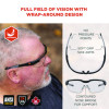Skullerz Dellenger Anti-Fog Safety Glasses, Adjustable Temples, Black Nylon Impact Frame, Clear Polycarbonate Lens