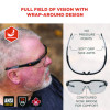 Skullerz Dellenger Anti-Fog Safety Glasses With Adjustable Temples, Matte Black Half Frame, Clear Single I/O Lens