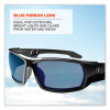 Skullerz Odin Safety Glasses, Black Full Frame, Mirrored Blue Dual Lens