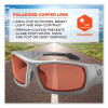 Skullerz Odin Safety Glasses, Matte Gray Full Frame, Polarized Copper Dual Lens