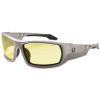 Skullerz Odin Safety Glasses, Matte Gray Full Frame, Yellow Dual Lens