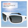 Skullerz Odin Safety Glasses, White Full Frame, Smoke Dual Lens