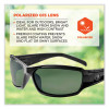 Skullerz Thor Safety Glasses, Black Full Frame, Polarized G15 Green Shade 3 Vlt Dual Lens