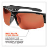 Skullerz Dagr Safety Glasses, Black Half Frame, Polarized Copper Single Lens