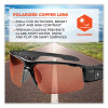 Skullerz Dagr Safety Glasses, Black Half Frame, Polarized Copper Single Lens