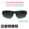 Skullerz Dagr Anti-Scratch Enhanced Anti-Fog Safety Glasses, Matte Black Half Frame, Smoke Dual Lens
