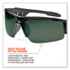 Skullerz Dagr Safety Glasses, Black Half Frame, Polarized G15 Green Shade 3 Vlt Single Lens
