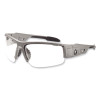 Skullerz Dagr Safety Glasses, Matte Gray Half Frame, Clear Single Anti-Fog Lens