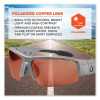 Skullerz Dagr Safety Glasses, Matte Gray Half Frame, Polarized Copper Single Lens