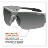 Skullerz Dagr Safety Glasses, Matte Gray Half Frame, Polarized Smoke Single Lens