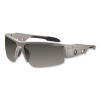 Skullerz Dagr Safety Glasses, Matte Gray Half Frame, Polarized Smoke Single Lens