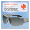Skullerz Dagr Safety Glasses, Matte Gray Half Frame, Polarized Smoke Single Lens