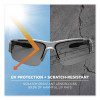 Skullerz Dagr Safety Glasses, Matte Gray Half Frame, Polarized Smoke Single Lens