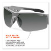 Skullerz Dagr Safety Glasses, Matte Gray Half Frame, Smoke Single Anti-Fog Lens