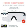 Skullerz Aegir Anti-Scratch Enhanced Anti-Fog Safety Glasses, Matte Black Half Frame, Clear Single Lens