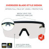 Skullerz Aegir Anti-Scratch Enhanced Anti-Fog Safety Glasses, Matte Black Half Frame, Clear Single I/O Lens