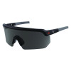 Skullerz Aegir Anti-Scratch Enhanced Anti-Fog Safety Glasses, Matte Black Half Frame, Smoke Single Lens