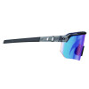 Skullerz Aegir Safety Glasses, Clear Smoke Half Frame, Mirrored Blue Single Lens