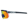 Skullerz Aegir Safety Glasses, Clear Smoke Half Frame, Mirrored Orange Single Lens