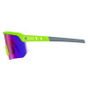 Skullerz Aegir Safety Glasses, Lime Half Frame, Mirrored Purple Single Lens