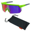 Skullerz Aegir Anti-Scratch/Anti-Fog Safety Glasses, Lime Nylon Impact Frame, Purple Mirror Polycarbonate Lens