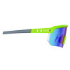Skullerz Aegir Safety Glasses, Lime Half Frame, Mirrored Blue Single Lens