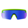 Skullerz Aegir Anti-Scratch Enhanced Anti-Fog Safety Glasses, Lime Half Frame, Mirrored Blue Single Lens