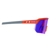Skullerz Aegir Anti-Scratch Enhanced Anti-Fog Safety Glasses, Orange Half Frame, Mirrored Purple Single Lens