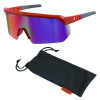 Skullerz Aegir Anti-Scratch Enhanced Anti-Fog Safety Glasses, Orange Half Frame, Mirrored Purple Single Lens