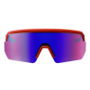 Skullerz Aegir Anti-Scratch Enhanced Anti-Fog Safety Glasses, Orange Half Frame, Mirrored Purple Single Lens
