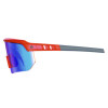 Skullerz Aegir Safety Glasses, Orange Half Frame, Mirrored Blue Single Lens