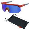 Skullerz Aegir Anti-Scratch/Enhanced Anti-Fog Safety Glasses, Orange Nylon Impact Frame, Blue Mirror Polycarbonate Lens