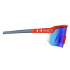 Skullerz Aegir Anti-Scratch Enhanced Anti-Fog Safety Glasses, Orange Half Frame, Mirrored Blue Single Lens