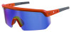 Skullerz Aegir Anti-Scratch Enhanced Anti-Fog Safety Glasses, Orange Half Frame, Polarized Mirrored Blue Single Lens