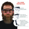 Skullerz Osmin Safety Glasses, Matte Black Half Frame Otg, Clear Single Lens