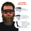 Skullerz Osmin Safety Glasses, Matte Black Half Frame Otg, Clear Single I/O Lens