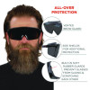 Skullerz Osmin Safety Glasses, Matte Black Half Frame Otg, Smoke Single Lens