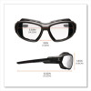 Skullerz Loki Safety Glasses/Goggles, Fog-Off Technology, Black Full Frame, Clear Dual Lens