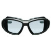 Skullerz Loki Anti-Scratch Enhanced Anti-Fog Convertible Safety Spoggles, Matte Black Half Frame, Clear Dual I/O Lens