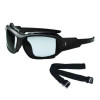 Skullerz Loki Anti-Scratch Enhanced Anti-Fog Convertible Safety Spoggles, Matte Black Half Frame, Clear Dual I/O Lens