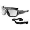 Skullerz Loki Safety Glasses/Goggles, Matte Gray Full Frame, Clear Dual Anti-Fog Lens