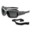 Skullerz Loki Safety Glasses/Goggles, Matte Gray Full Frame, Polarized Smoke Dual Lens
