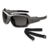 Skullerz Loki Safety Glasses/Goggles, Fog-Off Technology, Matte Gray Full Frame, Smoke Dual Lens