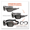 Skullerz Loki Safety Glasses/Goggles, Fog-Off Technology, Matte Gray Full Frame, Smoke Dual Lens