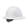 Skullerz 8971 Class E Hard Hat Full Brim, 4-Point Ratchet Suspension, One Size Fits Most (6.5 To 8), White