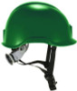 Skullerz 8976 Class E Safety Helmet, Brimless, 6-Point Standard Ratchet Suspension, One Size Fits Most (6.5 To 8), Green